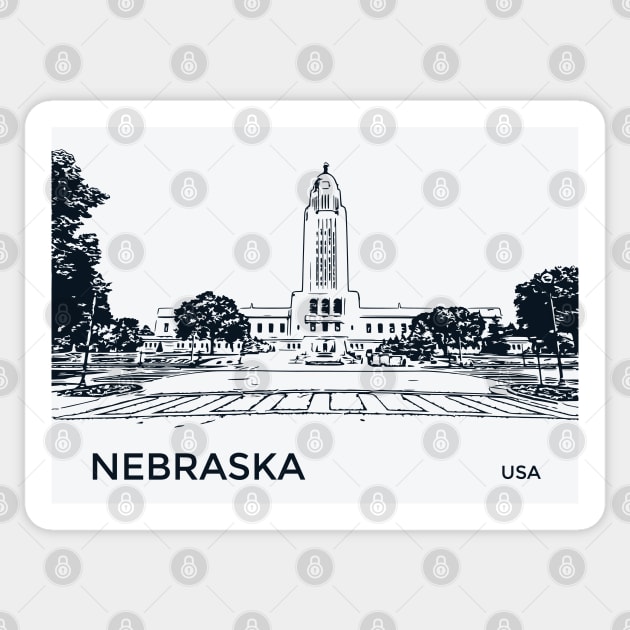 Nebraska State USA Sticker by Lakeric
